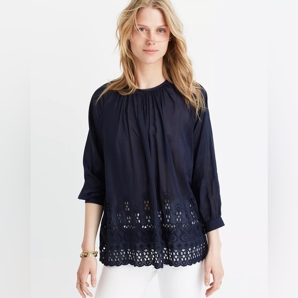 MADEWELL Eyelet-Edge Shirred Top - Picture 2 of 6
